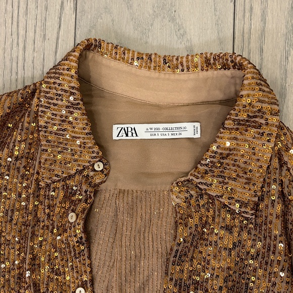 ZARA Copper Sequin Blouse - Picture 7 of 7